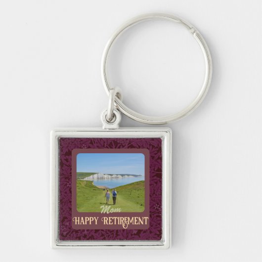 Persoonlijke Happy Retirement cadeaus voor mam Red Sleutelhanger (Voorkant)