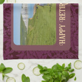 Persoonlijke Happy Retirement cadeaus voor mam Red Theedoek (Gevouwen)