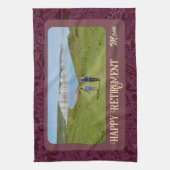 Persoonlijke Happy Retirement cadeaus voor mam Red Theedoek (Verticaal)