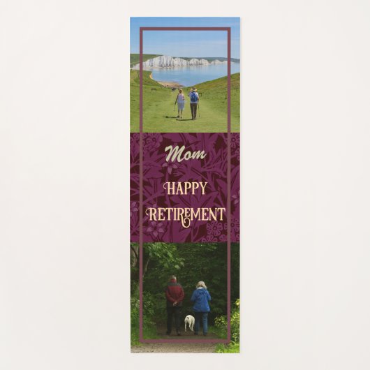 Persoonlijke Happy Retirement cadeaus voor mam Red Yogamat (Voorkant)