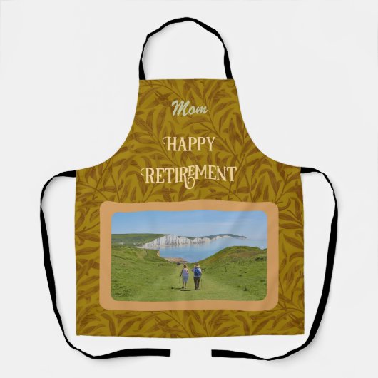 Persoonlijke Happy Retirement cadeaus voor mam Yel Schort (Voorkant)