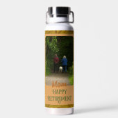 Persoonlijke Happy Retirement cadeaus voor mam Yel Waterfles (Achterkant)