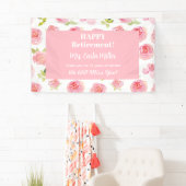 Persoonlijke Happy Retirement Floral Spandoek (Insitu)