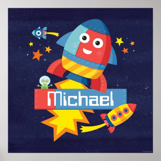 Persoonlijke, Happy Rocket Print (Voorkant)
