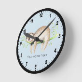 Persoonlijke Happy Sloth Ronde Klok (Hoek)