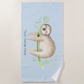 Persoonlijke Happy Sloth Strandlaken (Voorkant)