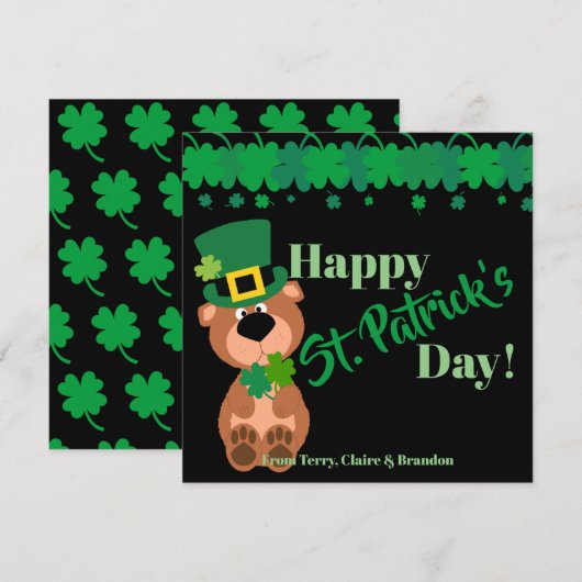 Persoonlijke Happy St Patricks Day Editable Kaart (Voorkant / Achterkant)