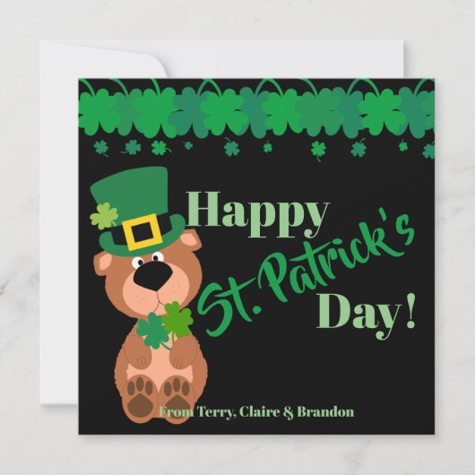 Persoonlijke Happy St Patricks Day Editable Kaart (Voorkant)