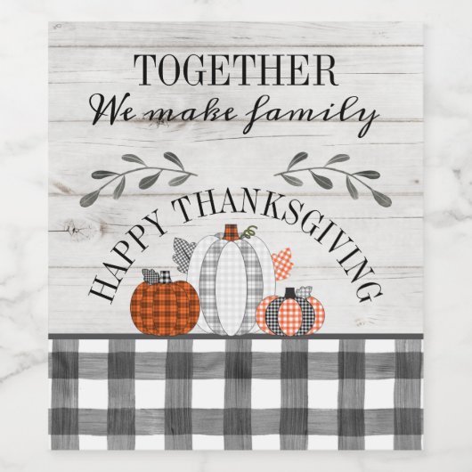 Persoonlijke Happy Thanksgiving Wijn Etiket (Enkel label)