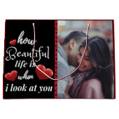 Persoonlijke Happy Valentijns Day Foto Groot Cadeauzakje (Voorkant)