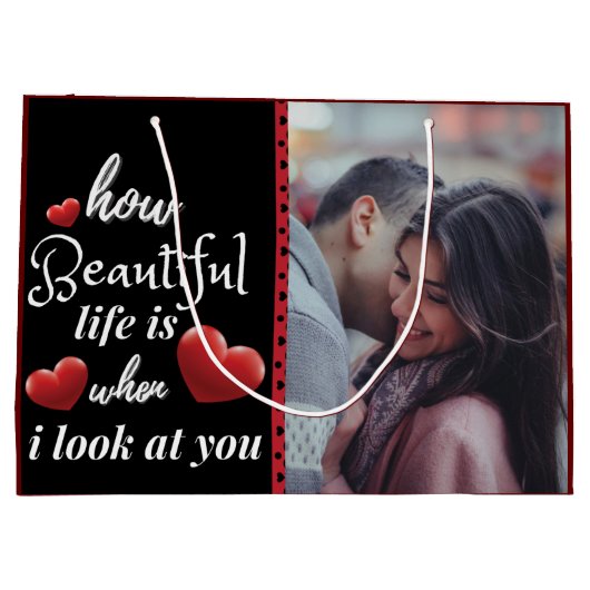 Persoonlijke Happy Valentijns Day Foto Groot Cadeauzakje (Achterkant)