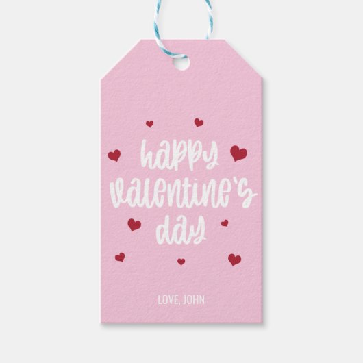 Persoonlijke Happy Valentijnsdag Cadeaulabel (Voorkant)