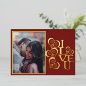 Persoonlijke Happy Valentijnsdag Folie Feestdagenkaart (Staand Voorkant)