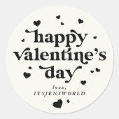 Persoonlijke Happy Valentijnsdag Ronde Sticker (Voorkant)