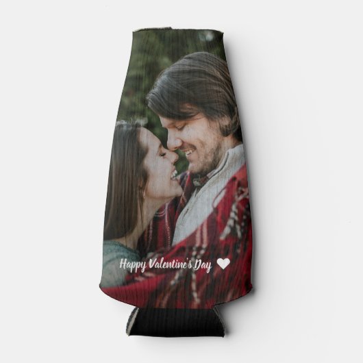 Persoonlijke Happy Valentin's Day Couple Foto Flesjeskoeler (Voorkant)