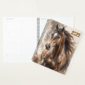 Persoonlijke hardloop donkerbruine paard dagelijks planner (Display)