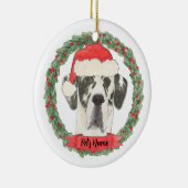 Persoonlijke Harlequin Great Dane Keramisch Ornament (Rechts)