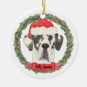 Persoonlijke Harlequin Great Dane Keramisch Ornament