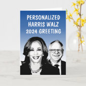 Persoonlijke Harris Walz wenskaart Kaart (Gele Bloem)