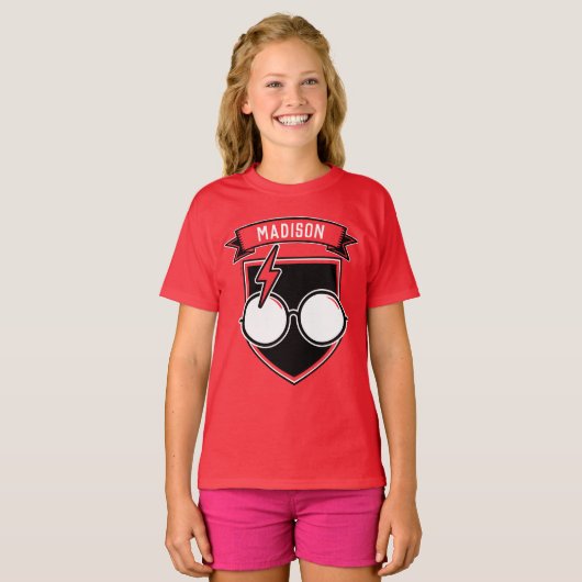 Persoonlijke HARRY POTTER™-badge T-shirt (Voorkant volledig)