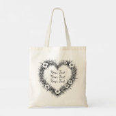 Persoonlijke Hart Bloemenslinger Boodschappentas Tote Bag (Achterkant)