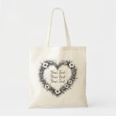 Persoonlijke Hart Bloemenslinger Boodschappentas Tote Bag (Voorkant)