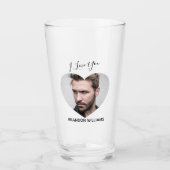 Persoonlijke Hart Foto Ik Hou van Jou Glas (Voorkant)