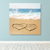 Persoonlijke Hart In Zand Canvas Afdruk (Insitu (Houten vloer))