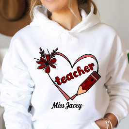 Persoonlijke Hart Leraar Valentijnsdag Hoodie