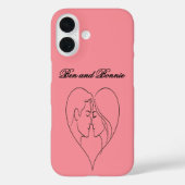 Persoonlijke Hart Silhouet iPhone Hoes voor Koppel (Achterkant)