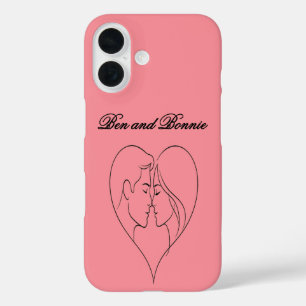 Persoonlijke Hart Silhouet iPhone Hoes voor Koppel