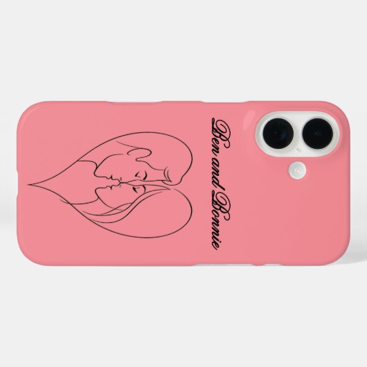 Persoonlijke Hart Silhouet iPhone Hoes voor Koppel (Achterkant (horizontaal))