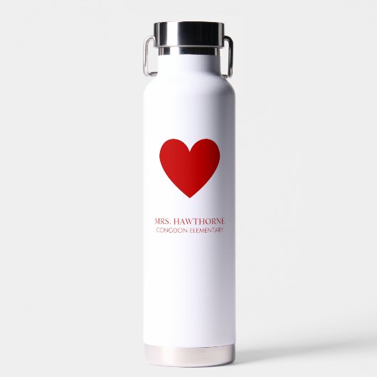 Persoonlijke Hart voor Leraren Waterfles (Voorkant)