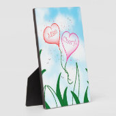 Persoonlijke Hartballon Koppel Naambordje Fotoplaat (Zijkant)