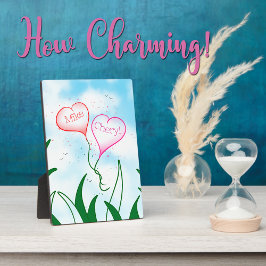 Persoonlijke Hartballon Koppel Naambordje Fotoplaat