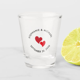 Persoonlijke harten bruiloft shot glas