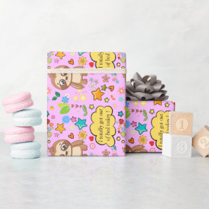 Persoonlijke harten Floral Baby shower Party Cadeaupapier