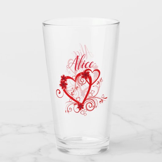 Persoonlijke harten glas (Achterkant)