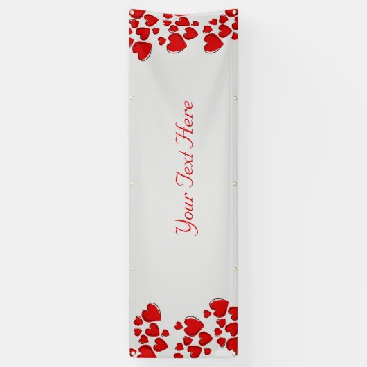 Persoonlijke hartenbanner spandoek (Verticaal)