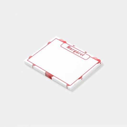 Persoonlijke Hartjes Post-it® Notes (Schuin)