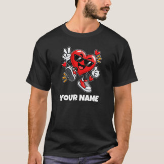 Persoonlijke Hartnaam & Aangepaste Tekst T-shirt