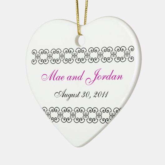 Persoonlijke hartslag.1 keramisch ornament (Links)