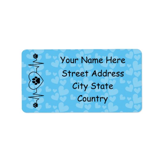 Persoonlijke hartslag hond en hart etiket (Voorkant)