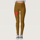 Persoonlijke Hartslag over Bruin Leggings (Voorkant)