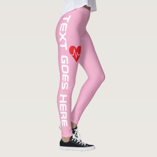Persoonlijke Hartslag over Roze Leggings (Rechts)