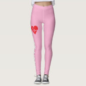 Persoonlijke Hartslag over Roze Leggings (Voorkant)