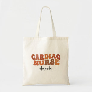 Persoonlijke hartverpleegster retro typografie tote bag