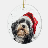 Persoonlijke Havanese Hond Kerst Keramisch Ornament (Links)