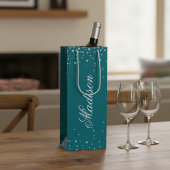 Persoonlijke Haven Blauwe Diamanten Wijn Cadeautas