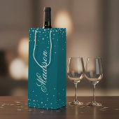Persoonlijke Haven Blauwe Diamanten Wijn Cadeautas